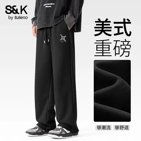 班尼路S&K美式重磅直筒裤子男宽松大码卫裤2025秋季新款休闲长裤A商品大图