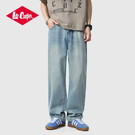 Lee Cooper/李库珀 复古凉感阔腿牛仔裤男夏季直筒宽松百搭休闲裤商品大图