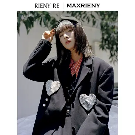 RIENYRE西装外套女春秋款黑色职业装气质女神范高端小西服工作服商品大图
