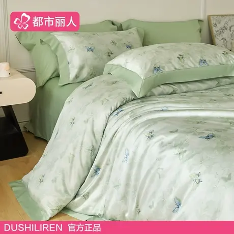 高级轻奢夏季冰丝四件套2025新款水洗被套床单宿舍三件套床上用品商品大图