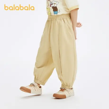 巴拉巴拉童装男童裤子宝宝防蚊裤2024新款儿童束脚长裤夏百搭纯色商品大图