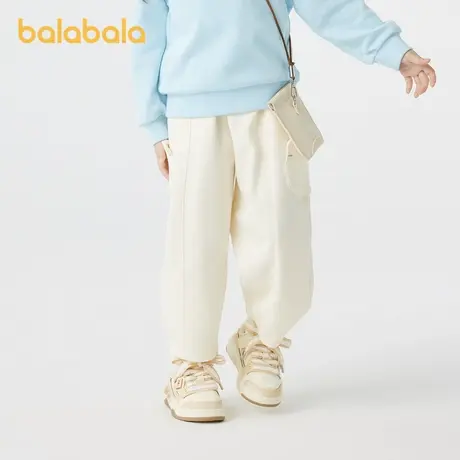巴拉巴拉童装儿童裤子女童长裤秋2024新款休闲裤宽松纯色松紧裤腰商品大图