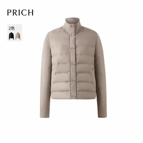 PRICH时尚针织拼接短款羽绒服2025冬季新款干练保暖羽绒外套女商品大图