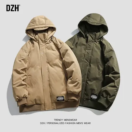 男士连帽棉衣男冬季加厚潮牌棉服外套2023新款棉袄宽松面包服男装商品大图