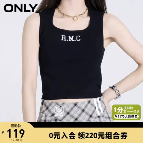 ONLY奥莱春夏时尚潮酷百搭字母圆领背心针织衫女商品大图