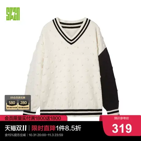 太平鸟SPCN系列2022年秋冬新款潮流撞色线套衫ASEEC4207商品大图