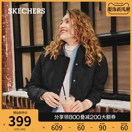 Skechers斯凯奇2024年春季短款外套显瘦百搭加绒保暖棉服女装商品大图