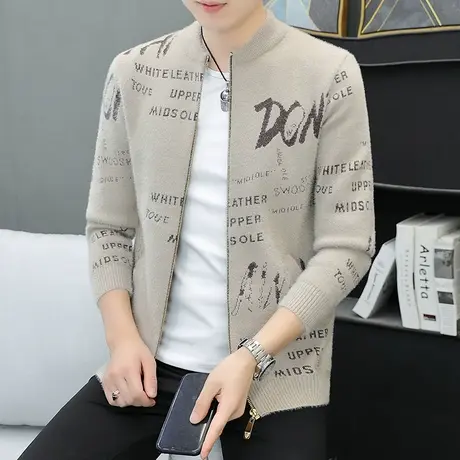 男士针织衫外套春秋季2023新款韩版潮流外穿毛衣开衫学生宽松线衣商品大图