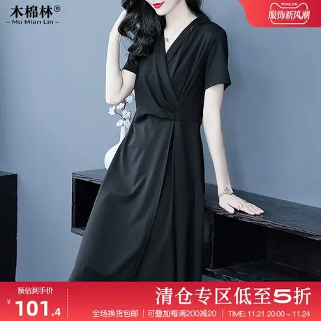 2024年夏季新款裙子微胖mm大码女装气质显瘦遮肉设计感小众连衣裙图片