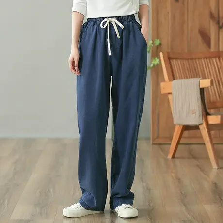 dza 高腰显瘦直筒宽松牛仔裤子女2023秋新款休闲拖地裤百搭阔腿裤图片