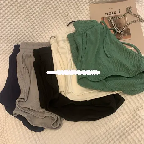 ins超火运动短裤女夏季新款跑步黑色超短裤居家休闲宽松阔腿裤子商品大图