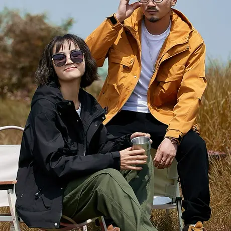 时尚舒适情侣夹克潮流百搭连帽外套休闲男外套大码男休闲夹克外衣商品大图