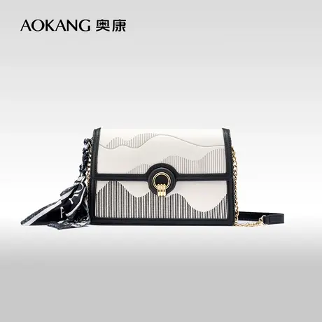 奥康包包女新款小方包时尚简约腋下包经典耐看丝巾挂件斜挎包潮流图片