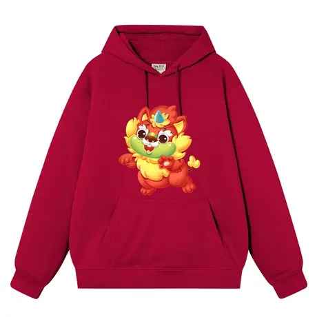 秀洛年兽卫衣男女连帽加绒加厚龙年新年本命年上衣服秋冬款新款商品大图