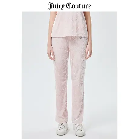 Juicy Couture橘滋休闲裤女2023春季新款美式直筒丝绒天鹅绒长裤图片