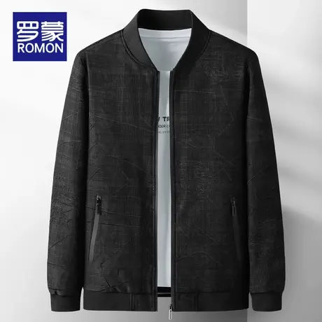 罗蒙男士外套春秋款棒球领上衣2023秋季新款潮牌衣服休闲夹克男装商品大图