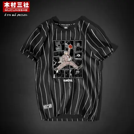 【掌柜推荐】木村三社SANSYAS 灌篮高手夏季短袖男教练运动T恤商品大图