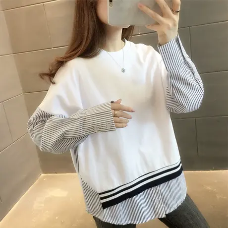 拼接套头针织衫打底衫2023年春秋新款韩版内搭百搭设计感上衣潮图片