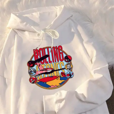 秋季2023年新款卡通印花连帽卫衣女外套宽松bf慵懒风套头长袖上衣商品大图