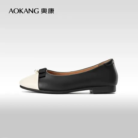 奥康女鞋 2023春秋季新款玛丽珍法式复古珍珠装饰单鞋一脚蹬单鞋商品大图