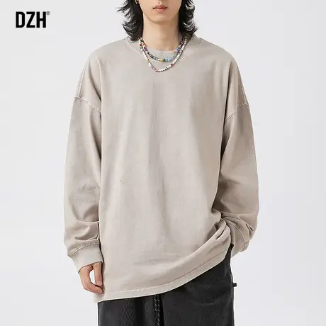 男士纯棉长袖t恤男内搭打底衫美拉德穿搭秋季男装情侣装新款秋装商品大图