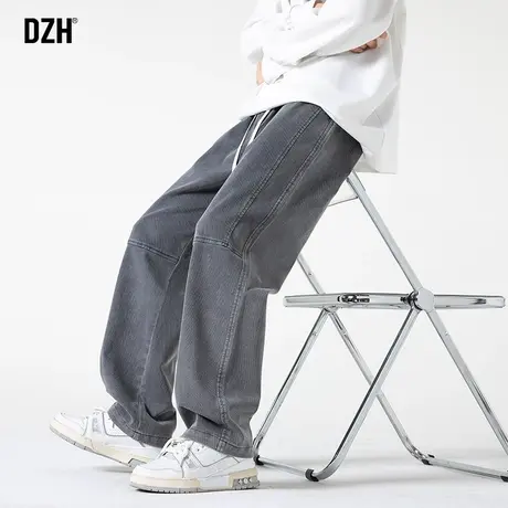 男士阔腿裤美式牛仔裤男款秋季水洗宽松裤子2023新款工装裤直筒裤商品大图