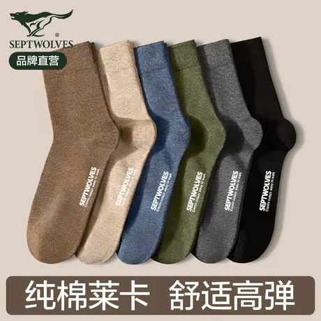 七匹狼袜子男士纯棉防臭吸汗男生中筒袜夏季薄款100%正品全棉男款商品大图