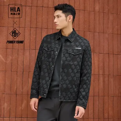 【满印】HLA/海澜之家POWER YOUNG衬衫夹克23秋新工装翻领外套男图片