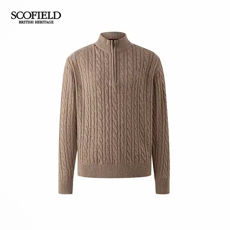 【山羊绒】SCOFIELD男装秋冬新款羊毛混纺毛衣简约纯色立领针织衫商品大图