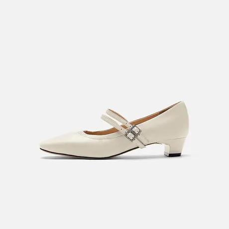 Nine West/玖熙2025秋季新款双钻扣玛丽珍鞋方头粗跟浅口单鞋女鞋图片