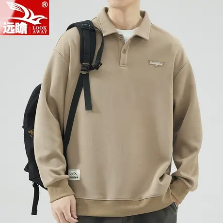 polo领卫衣潮牌男春秋季长袖t恤打底外套男士潮流休闲上衣服男款商品大图