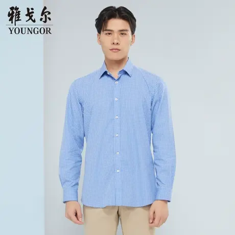 雅戈尔奥莱 商场同款男士长袖衬衫秋季新款官方商务休闲免烫衬衫商品大图