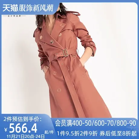 aui2023秋冬新款欧洲站欧货潮中长款外套气质时尚大气女装风衣女商品大图