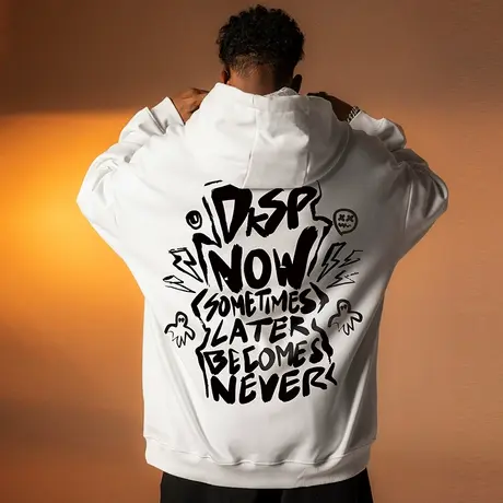 Nuthink美式街头嘻哈连帽卫衣男潮牌宽松加绒加厚春季外套男款潮商品大图