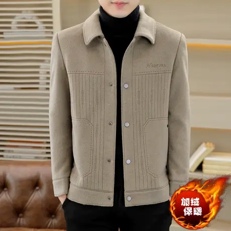 羊毛大衣男士秋冬季短款青年加绒毛呢外套高端休闲加厚呢子夹克潮商品大图