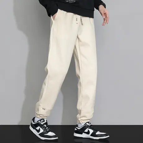 2024新款秋季长裤子男宽松潮流百搭小脚束脚裤运动裤抽绳九分卫裤商品大图