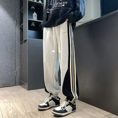 12春秋季休闲长裤子男孩13初中高中学生15岁青少年大童潮流运动裤商品大图