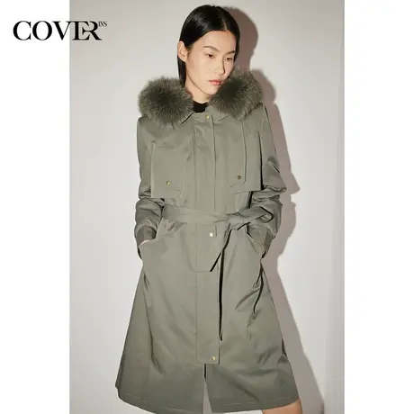 COVER冬季挡风片显瘦轻奢狐狸毛领派克服图片