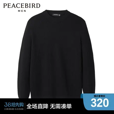 太平鸟男装 秋冬新款圆领暗纹斯文毛套衫图片