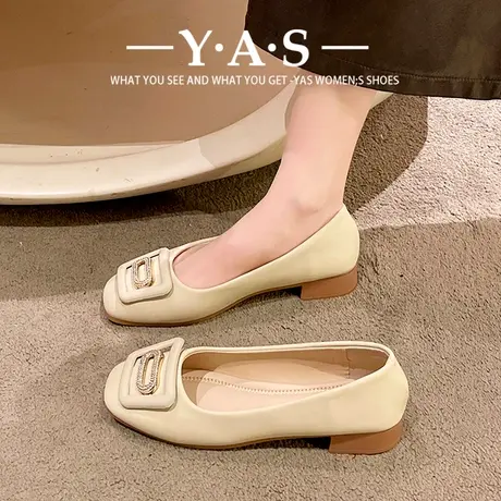 软底舒适低跟女鞋2024新款一脚蹬浅口平底温柔单鞋不累脚妈妈鞋女商品大图