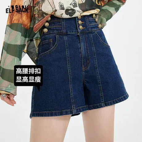 【商场同款】妖精的口袋牛仔短裤女2023夏季新款高腰a字显瘦短裤图片