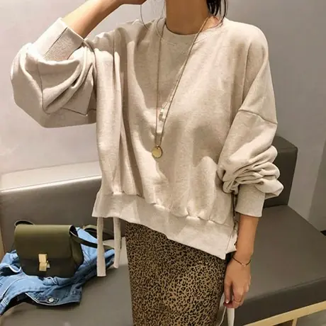 2018新款宽松套头慵懒风卫衣女秋装韩版学生长袖ulzzang大码上衣商品大图