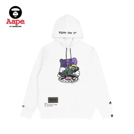 AAPER男装秋冬猿人军团酷帅彩色图案印花宽松连帽卫衣3909XXJ商品大图