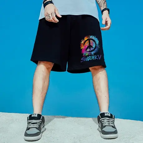 国潮运动五分裤休闲加肥加大码短裤男潮宽松潮牌ins夏外穿篮球裤商品大图