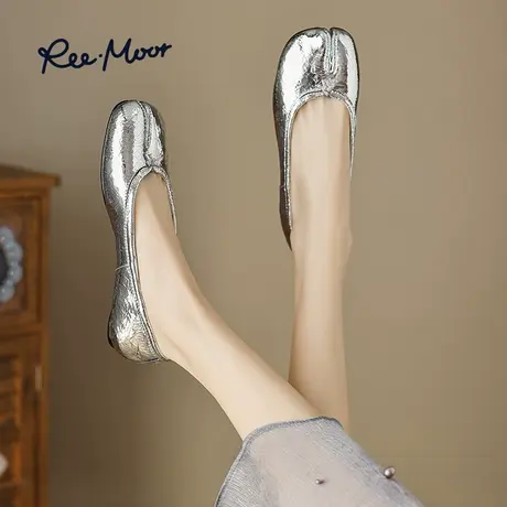 REEMOOR睿慕2023秋新款浅口芭蕾鞋单鞋豆豆鞋分趾猪蹄鞋马蹄鞋女商品大图