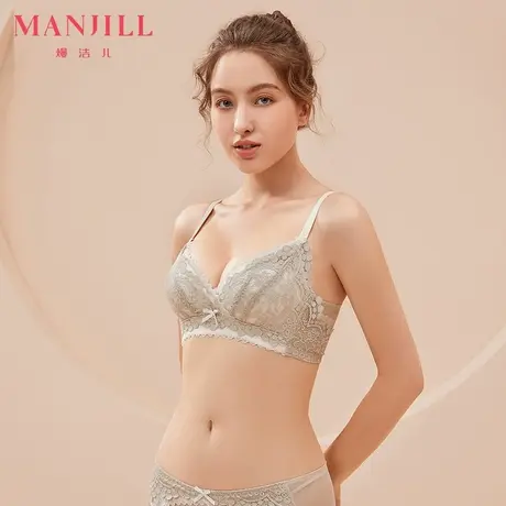 熳洁儿蕾丝内衣女新款秋季收副乳收拢胸罩小胸聚拢无钢圈透气文胸商品大图
