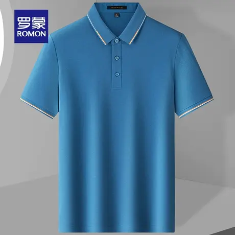 【7A抗菌速干】罗蒙翻领短袖t恤男士夏季新款含桑蚕丝透气polo衫图片