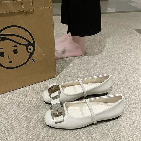玛丽珍鞋女2024新款春秋季芭蕾舞鞋网红平底瓢鞋浅口温柔风晚晚鞋商品大图