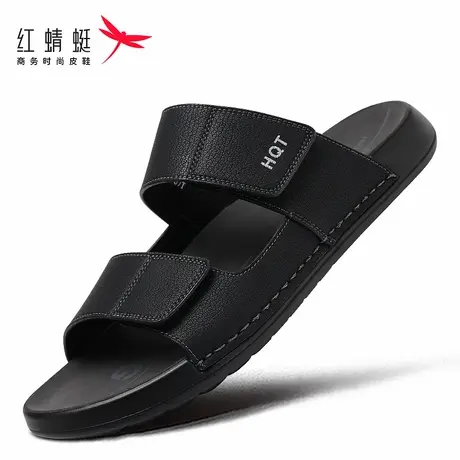 红蜻蜓一字拖男士拖鞋户外防臭一脚蹬开车半拖外穿勃肯鞋男款凉拖商品大图