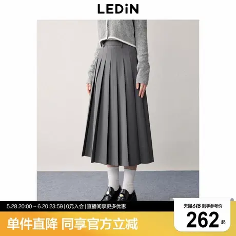 乐町学院风压褶长裙秋冬新款绣花西装裙JK风格雷系百褶半裙图片